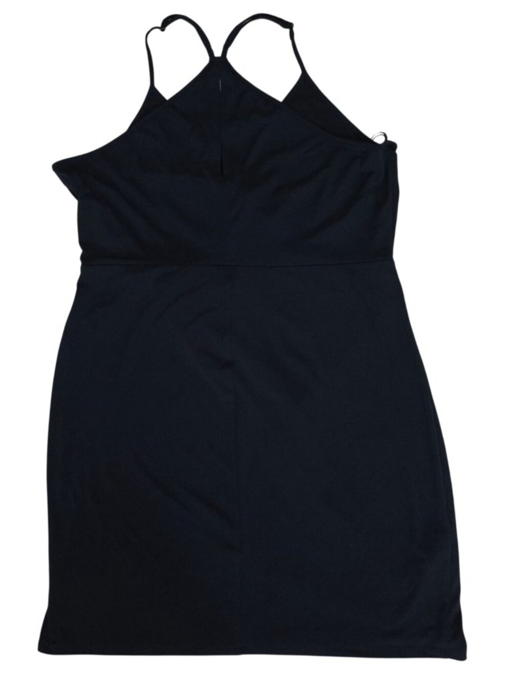BCBGeneration Black Twist Knot Side Surplice Neck Back Mini Dress Size Large - Picture 9 of 12